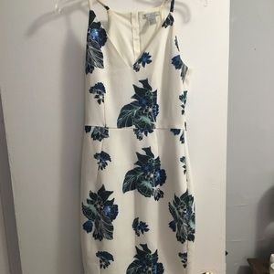 White and blue flower dress